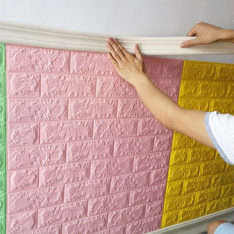  3D Wall Stickers Anti-collision Strips Frame Waist line Foam Baseboard kindergarten table corner ce - 4000038197400