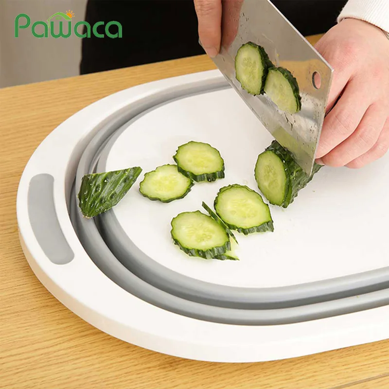 

Multifunction Kitchen Collapsible Cutting Board Vegetable Drain Basket Tub Folding Cutting Board Washing Strainer Drying Rack