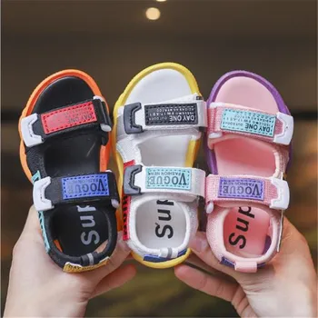 

Wholesale Boys girls beach Sandals Fashion Kids Summer Flats Single Shoes Children Antislip Sole Sandals