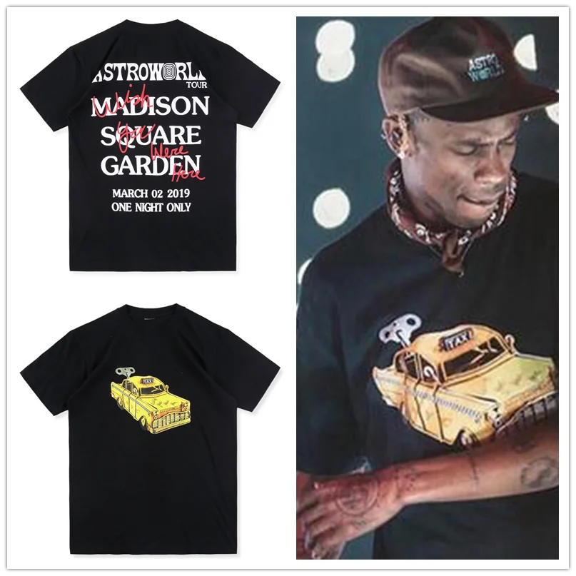 

Travis Scott Astroworld Tour Vegas TShirt Men Women Vetements Top Tee Marcelo Burlon Hip Hop Tour Taxi Car ASTROWORLD Tshirt