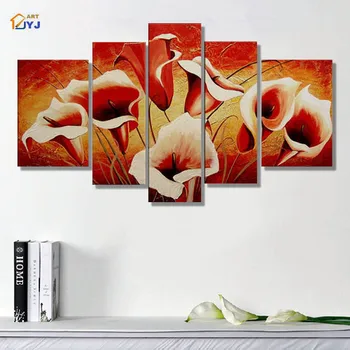 

170x80cm Oversized Red Color Calla Lily Flower Pic Hand painted Modern Canvas Oil Painting Wall Art Gift Home Decor No Frame G09