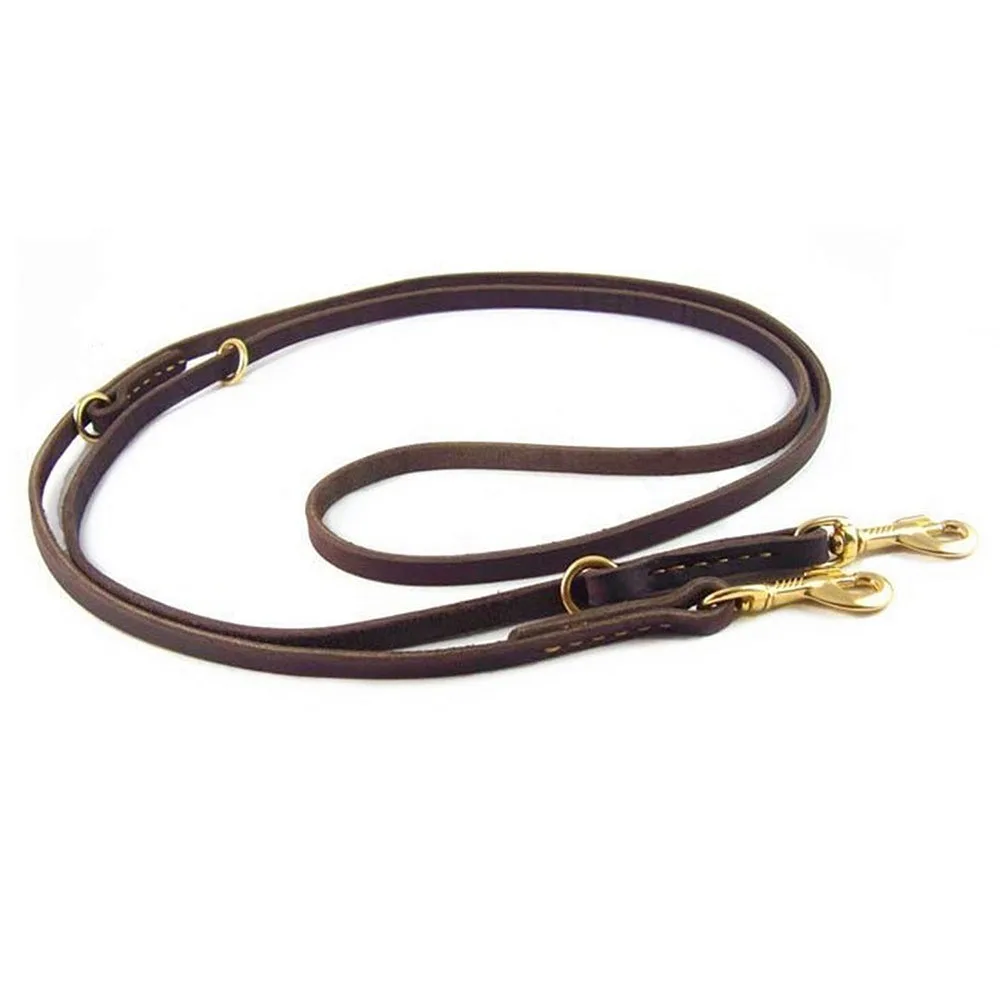 

Dog Leash Collar Coupler Multi-functional Genuine Leather Dog Leash Adjustable Pet Lead Rope Leash for Training Walking Running