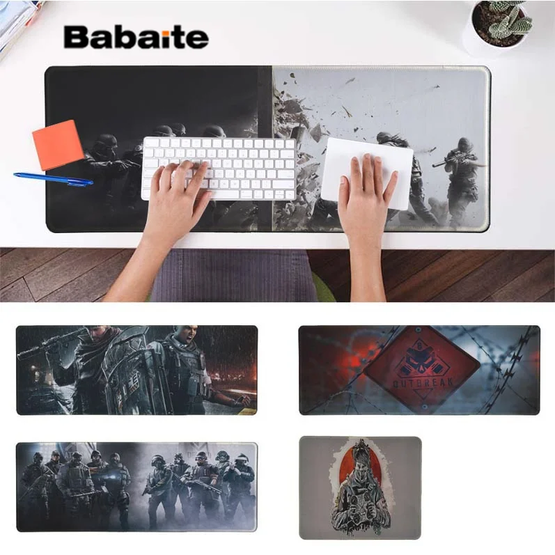 

Babaite RAINBOW SIX Customized MousePads Computer Laptop Anime Mouse Mat Speed/Control Version Large Gaming Mouse Pad