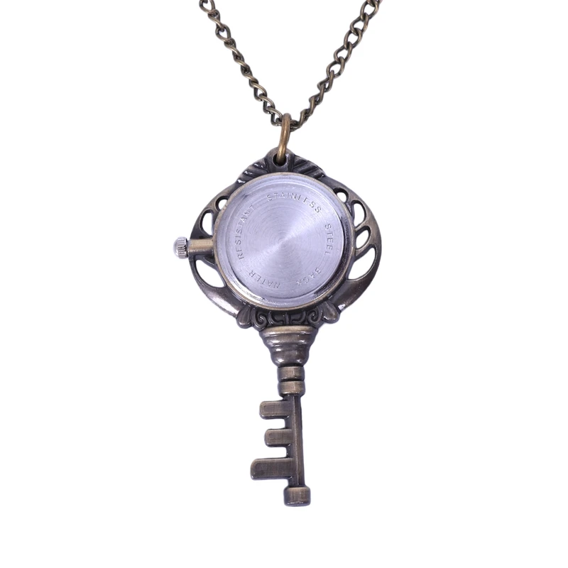 Прекрасный старинный ключ дизайн пряжка ожерелье Подарочные карманные часы