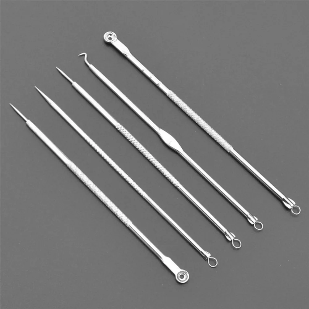 

5Pc/Set Acne Blackhead Removal Needles Carbon Steel Blackhead Comedone Acne Removal Tool Extractor Remover Needles Pimple Kit