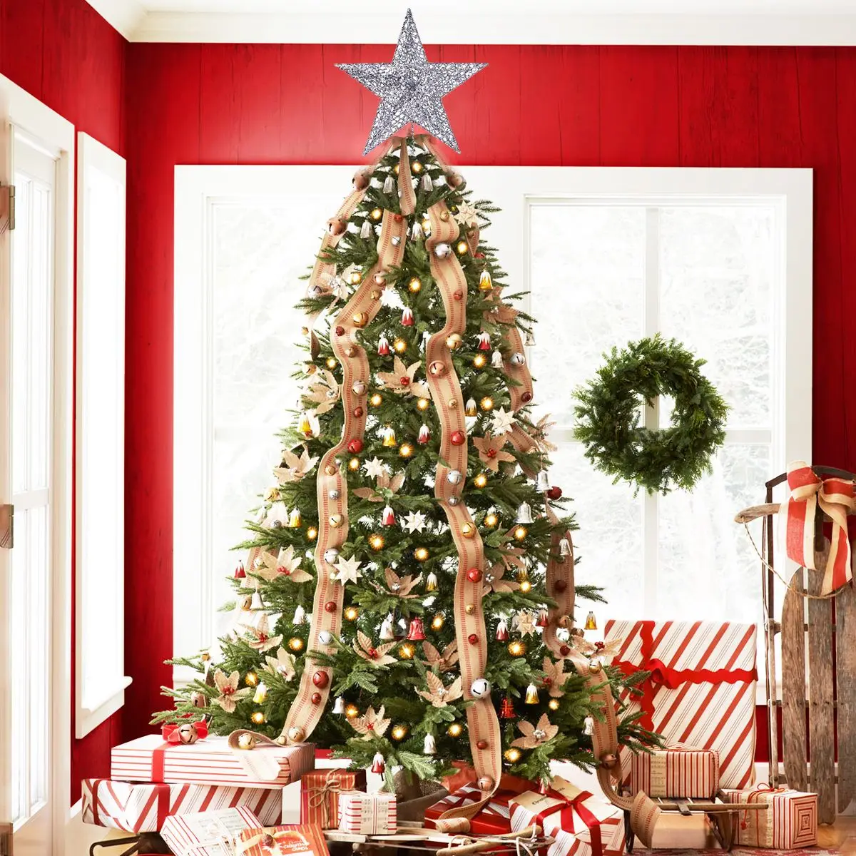 Рождественская елка NICEXMAS светодиодный топ с изображением звездного дерева на