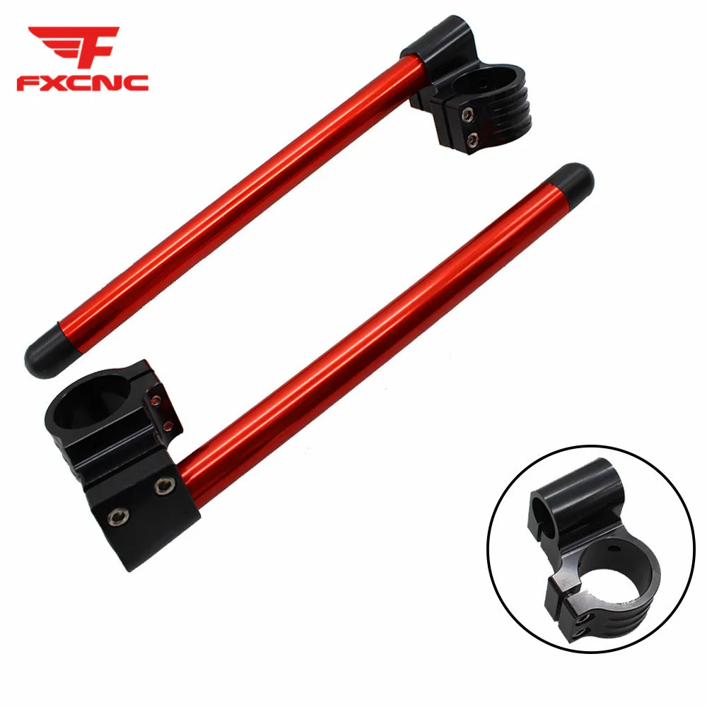 FXCNC Red 7/8" Motorcycle HandleBars Raise Clip on Fork Handle Bars
