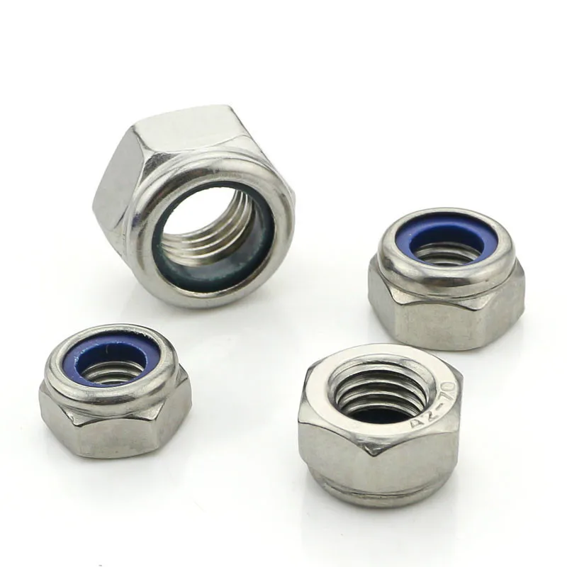 10PCS M2 DIN985 304 Stainless Steel Nylon Nut Lock Nut Self Locking Nut