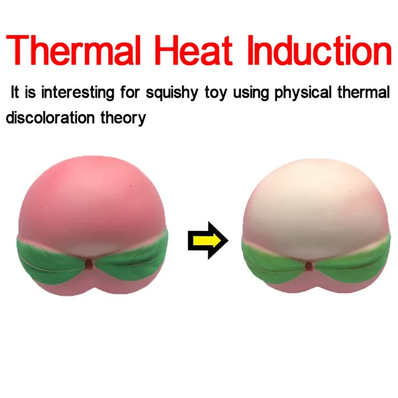 Термальность тепла индукции с функцией изменения цвета в зависимости от температуры Squishies медовый персик замедлить рост Ароматические Relie