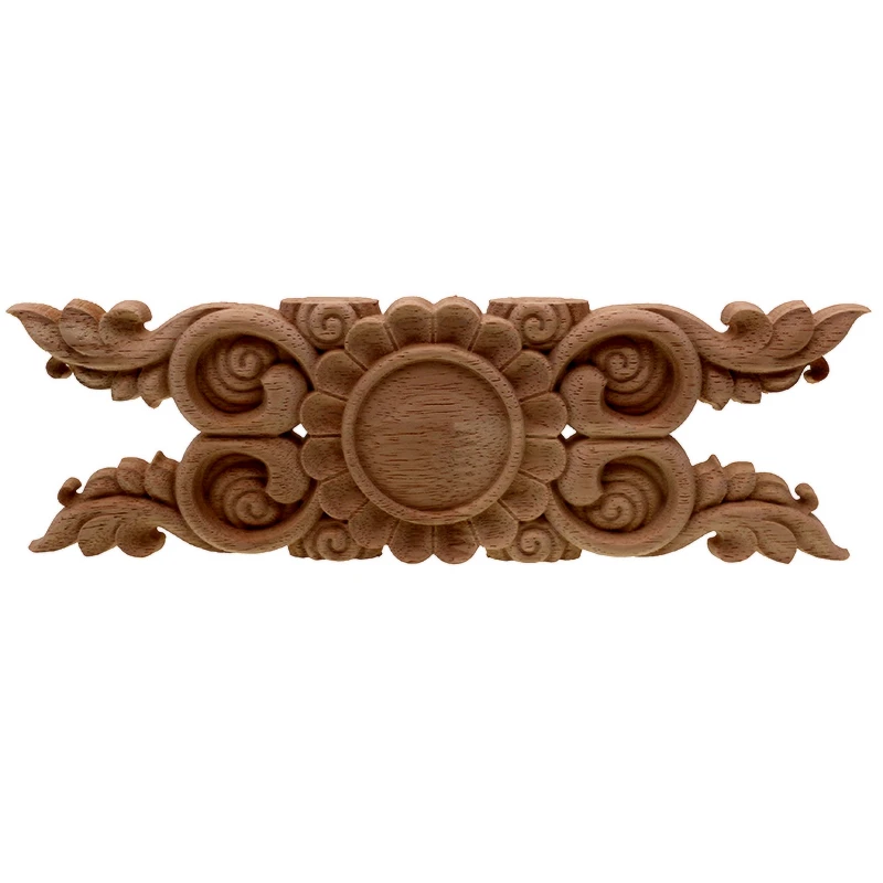 

VZLX Antique Decorative Wood Appliques Furniture Cabinet Natural Moldings Decals Flower Carving Figurines Wedding Decoration