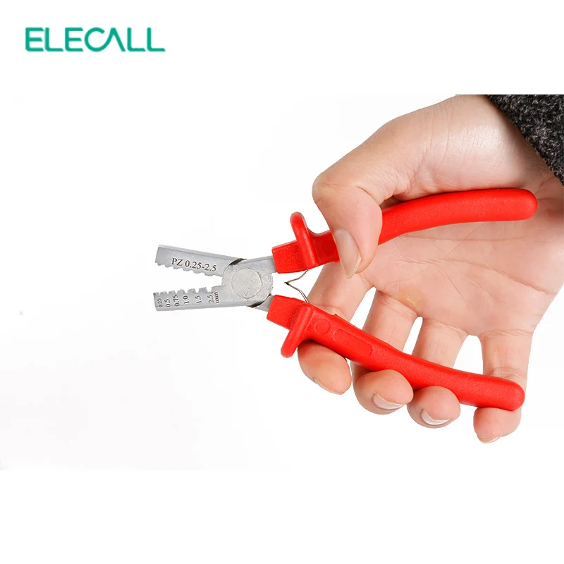 ELECALL PZ 0 25 2 5 мини тип саморегулирующиеся обжимные плоскогубцы 2.5mm2 зажимы клеммы