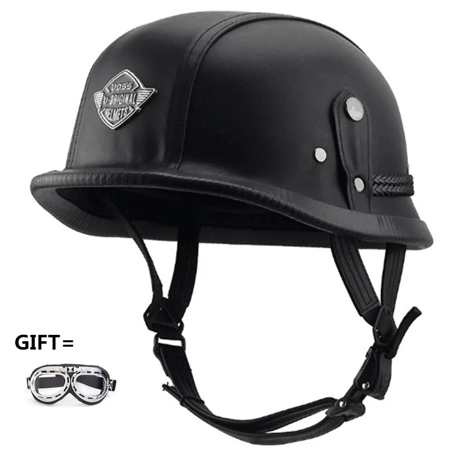

Motorcycle Helmets Half Helmet Unisex Protection Helmet Black Capacete Half Shell Helm Matte Retro Racer Motocross