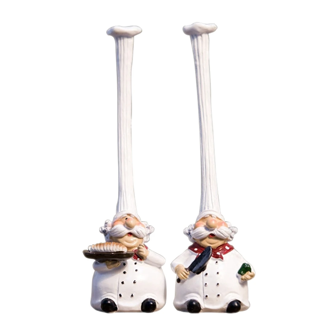 

JJBS 2 Pcs/Set Resin Kitchen Chef Figurine Decoration Creative Kitchen Restaurant Home Kitchen Restaurant Bar Cafe Decoration