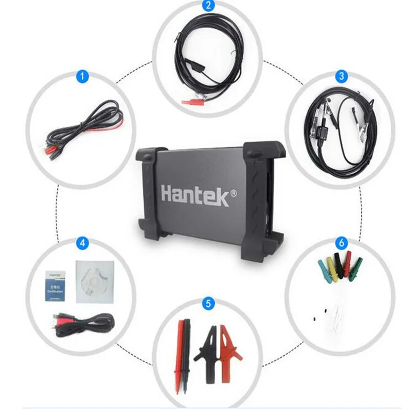

Hantek Oscilloscope 6074BE(Series Kit I) 4CH 70MHZ Bandwidth Standard Equipped Over 80 Types USB 2.0 Interface Plug Oscilloscope