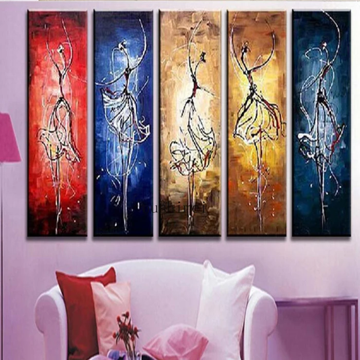 

Hand Painted Abstract Dancer Paintings Pictures On Canvas Ballet Oil Painting For Living Room Decor Wall Painting Hang Pictures