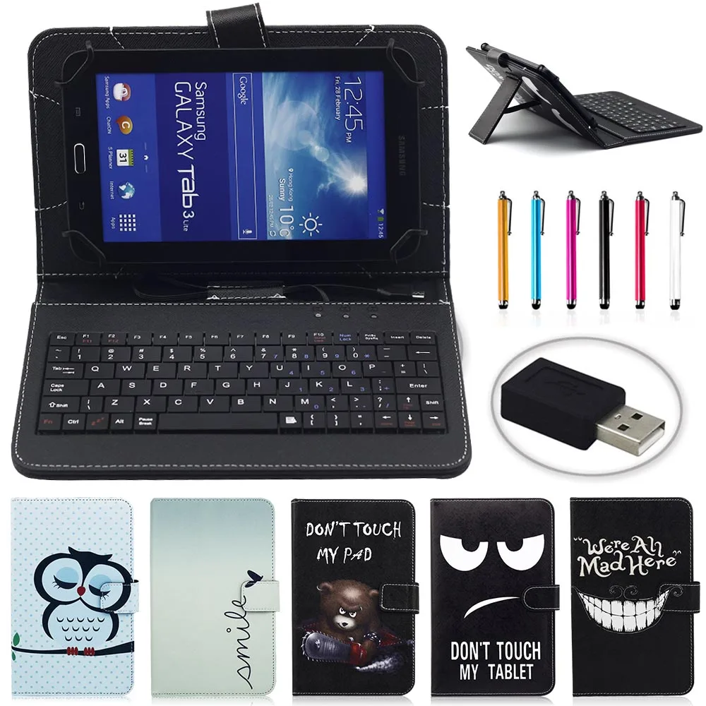 Universal PU Leather Material Stand Case With Micro USB Keyboard 10 Universal PU Leather Material Stand Case With Micro USB Keyboard 10