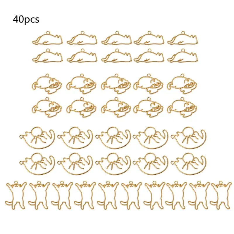 

1 Set/40Pcs Cute Pet Cats UV Frame Blank Bezels Setting Pendant Resin Jewelry Making High Quality Zinc Alloy Jewelry Frame
