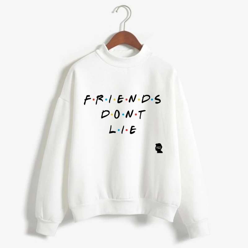 

2018 Autumn Women Turtleneck Pullovers Fashion Sweater Long Sleeve O-neck Print Friend TV Knitwear Sweater Pullover Loose Basic