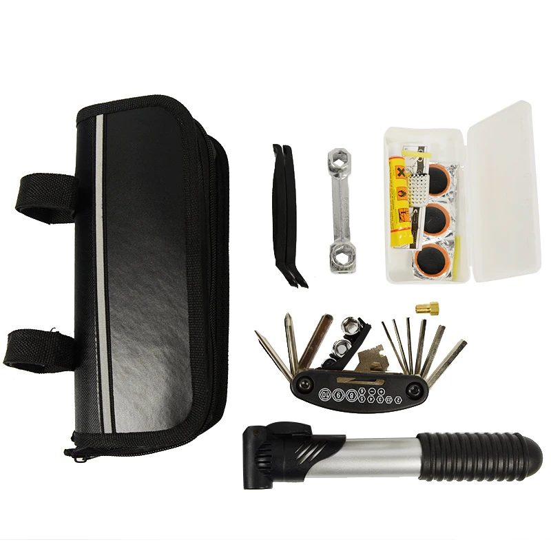 Гаечный ключ, портативный велосипедный набор инструментов для ремонта горного велосипеда, инструменты для ремонта мини-насоса, Ремонтный комплект, отвертка, инструмент с сумкой для переноски