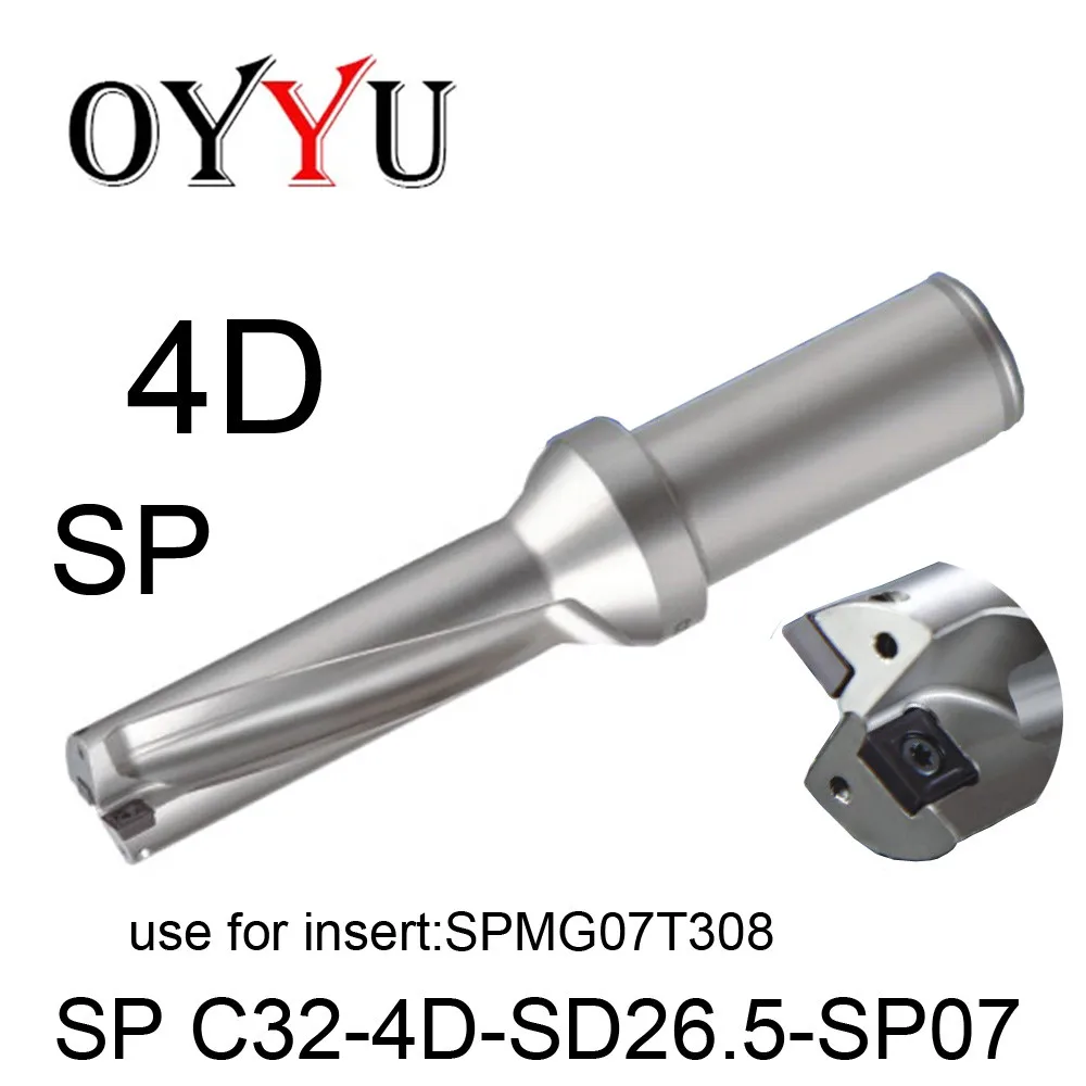 

SP C32-4D-SD26.5-SP07 indexable insert U drill bit SPMG07T308 U Drilling 26.5mm rapid Shallow Hole drills Cooling hole