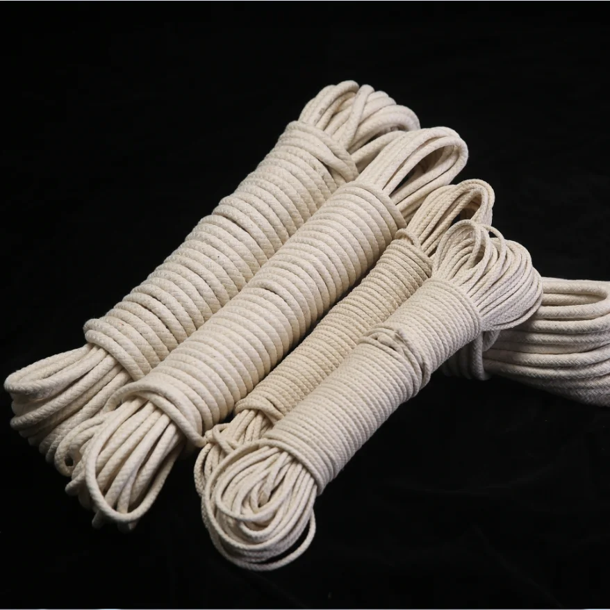 8mm Braided 100 Cotton Rope Thick Cotton Cord Beige Natural Strong DIY Handmade All Purpose