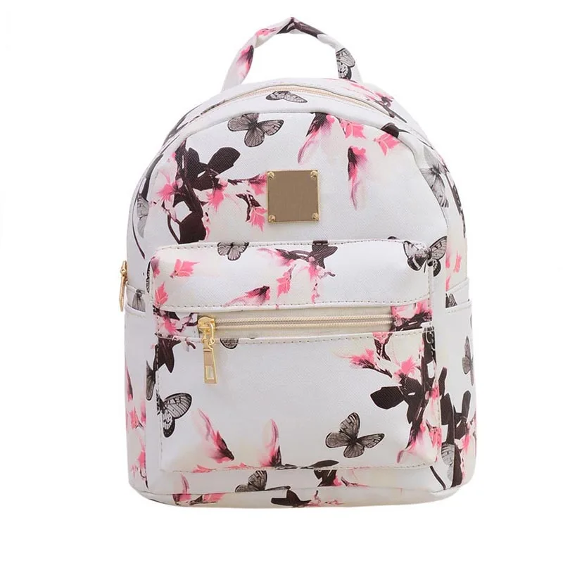 PU Leather Pocket Girl Backpacks Fashion Bag Daffodils Rivets Women Bag School Girl Backpack LXX9