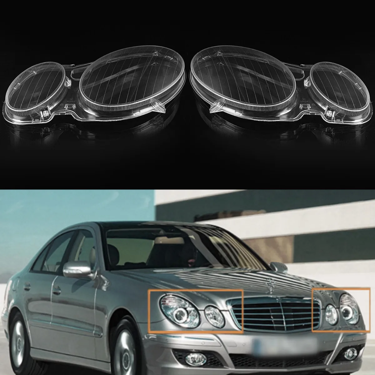 

New Headlight Replacement Cover Lenses Headlamp Lens shell Left/Right Side For MERCEDES for BENZ E CLASS W211 E320 E350 2002-08