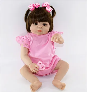

57cm Full Silicone Reborn Baby Doll Toy 23inch Like Real Newborn Girl Princess Babies Doll gift NPK dolls bebes reborn