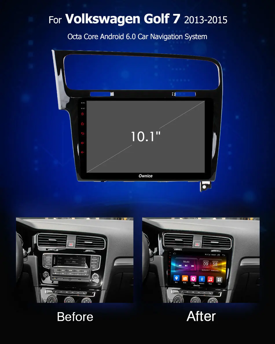 Perfect 10.1" Android 8.1 AutoRadio Stereo Multimedia Intelligent Car DVD GPS Navigator for VW Golf 7 2014 Radio Entertainment System PC 2