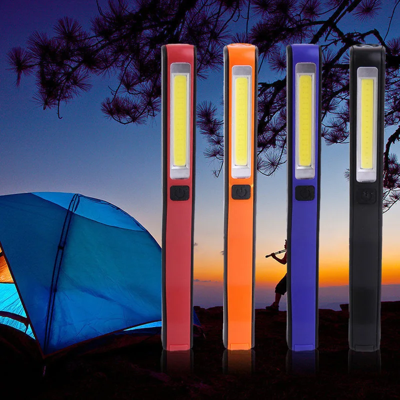 

USB Rechargeable LED Work Light Portable COB Flashlight Torch Clip Pen Inspection Spotlight Lamp for Car Repair Bicycle Outdoor
