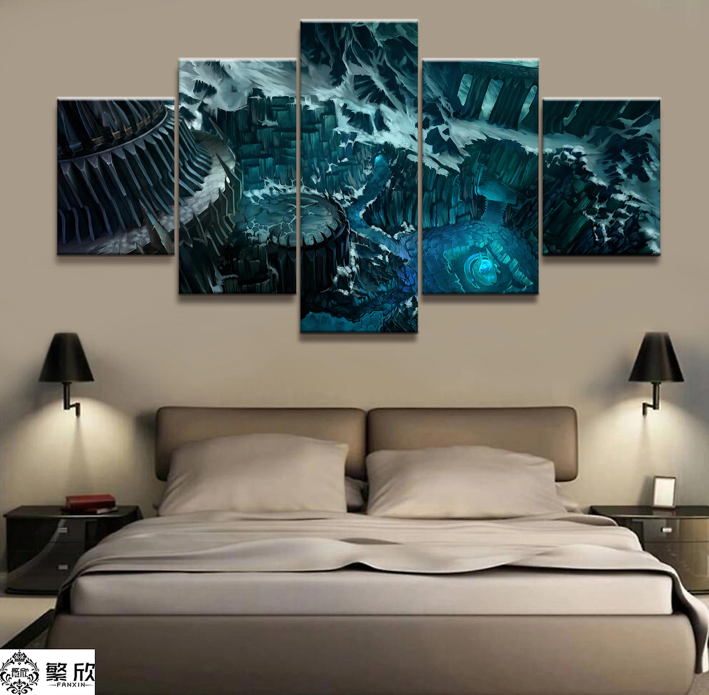  5 Piece Video Game WOW Warcraft DOTA 2 Painting Poster Decorative Mural Art Room Wall Decor Canvas 