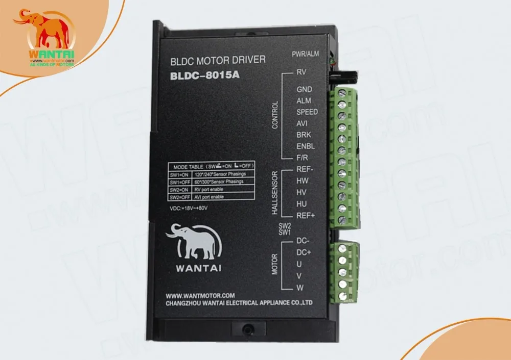 

EU FREE!New arrival!Wantai Brushless DC Motor Driver BLDC-8015A 18-80V rated 15A ,peak 45A Nema17 to Nema23 CE ISO ROHS