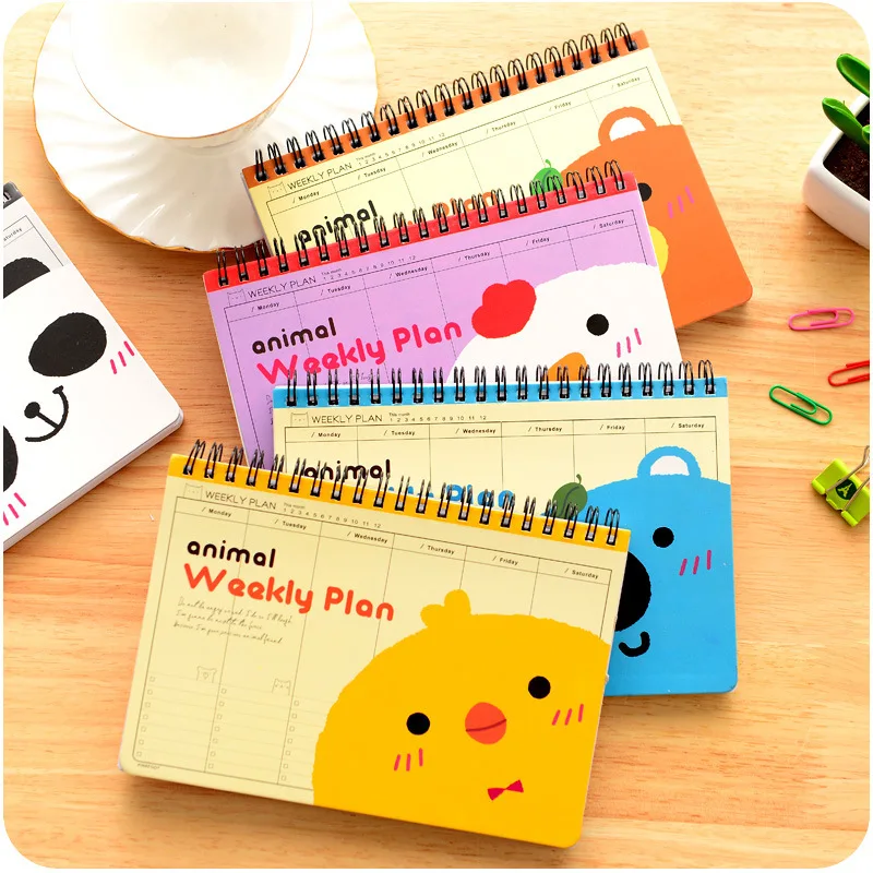 Милые животные, Еженедельный план, блокнот на спирали