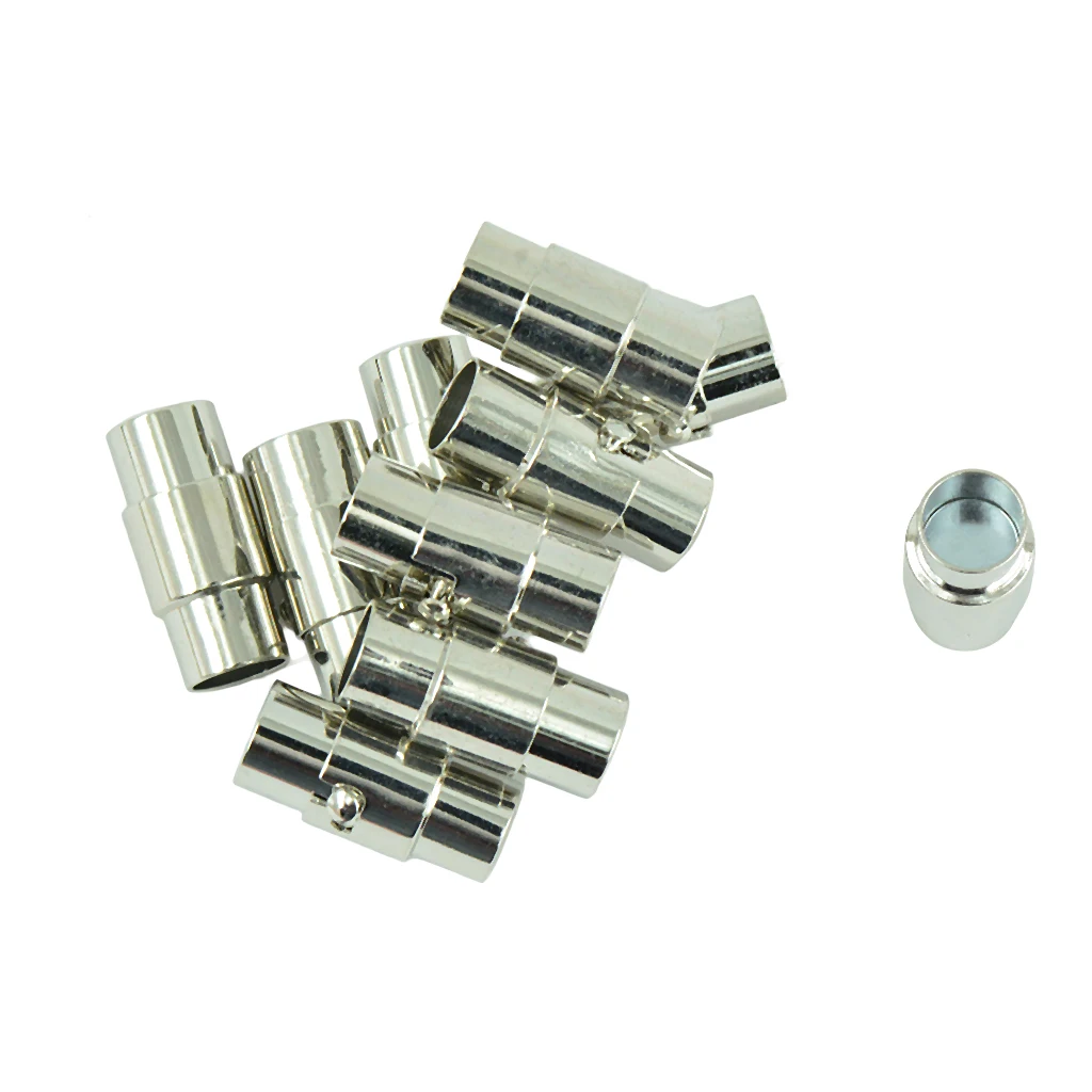 20 Sets Leather-Kumihimo Glue In Magnetic Clasp Slide Lock Bracelet DIY 4mm