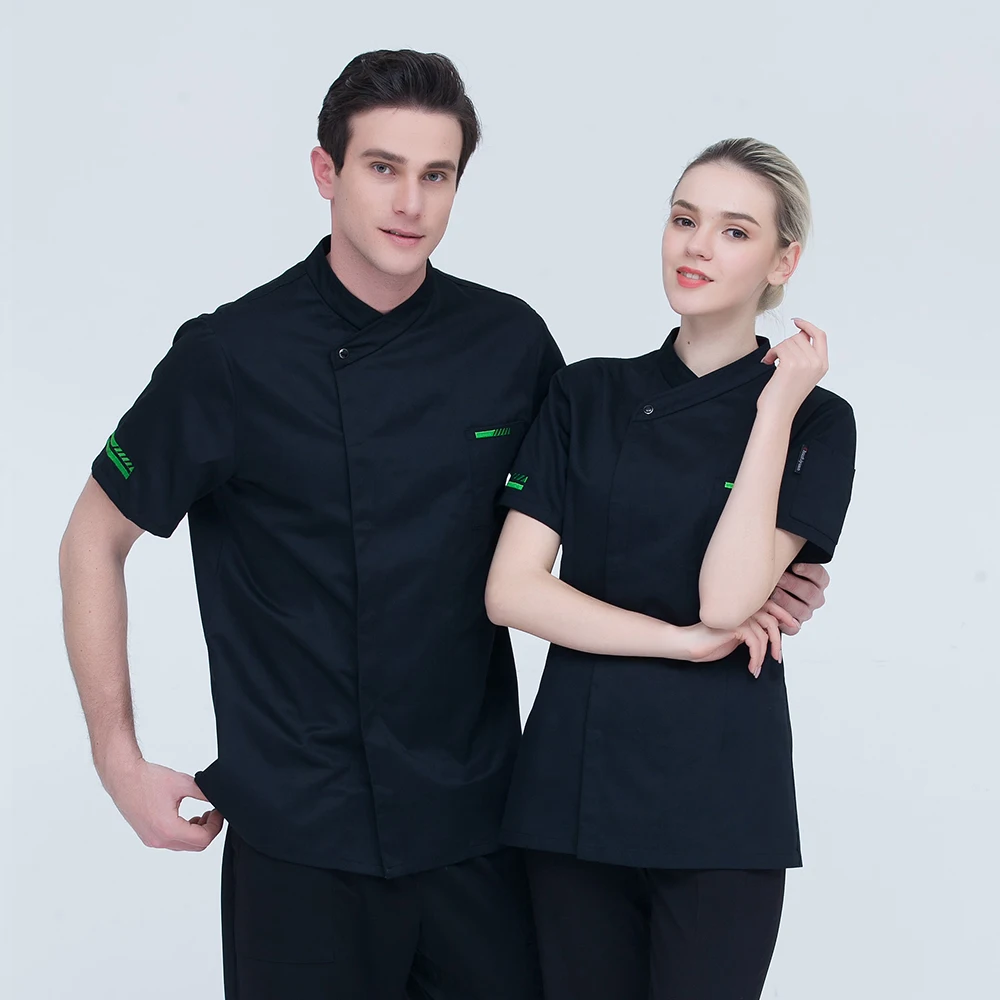 

High Quality Short-sleeved Breathable Chef Jacket Restaurant Hotel Work Wear Food Services Cooking Clothes Chef Coat Overalls