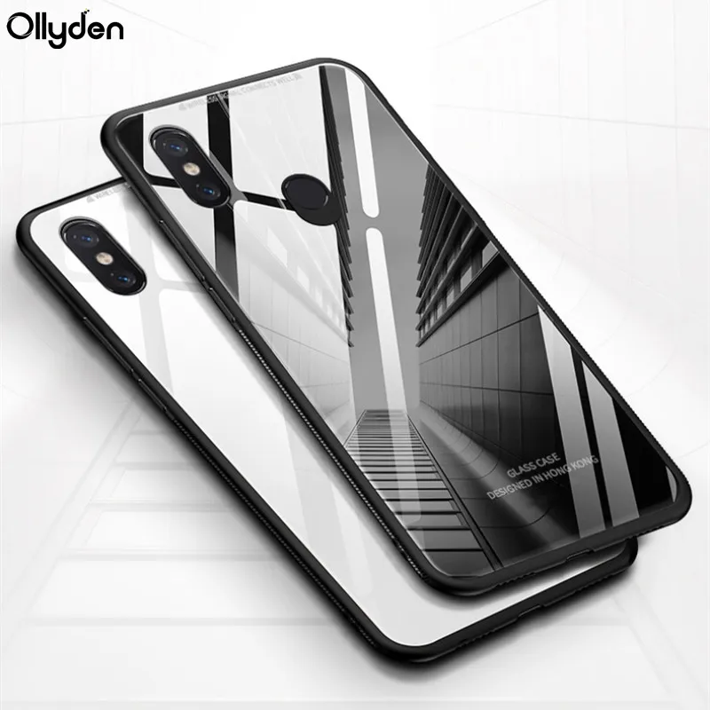 Чехол для OPPO Realme 3 роскошный глянцевый чехол из закаленного стекла с силиконовой