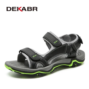 

DEKABR High Quality Summer Men Sandals Real Leather NonSplit Soft Comfortable Men Shoes New Fashion Men Casual Shoes Size 39~45