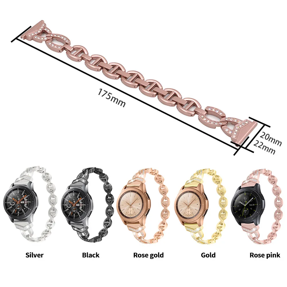 22/20 мм универсальный ремешок браслет для samsung Шестерни S3 классический/Frontier/Galaxy Watch 46 мм/42 мм/Активный съемный металлический ремешок