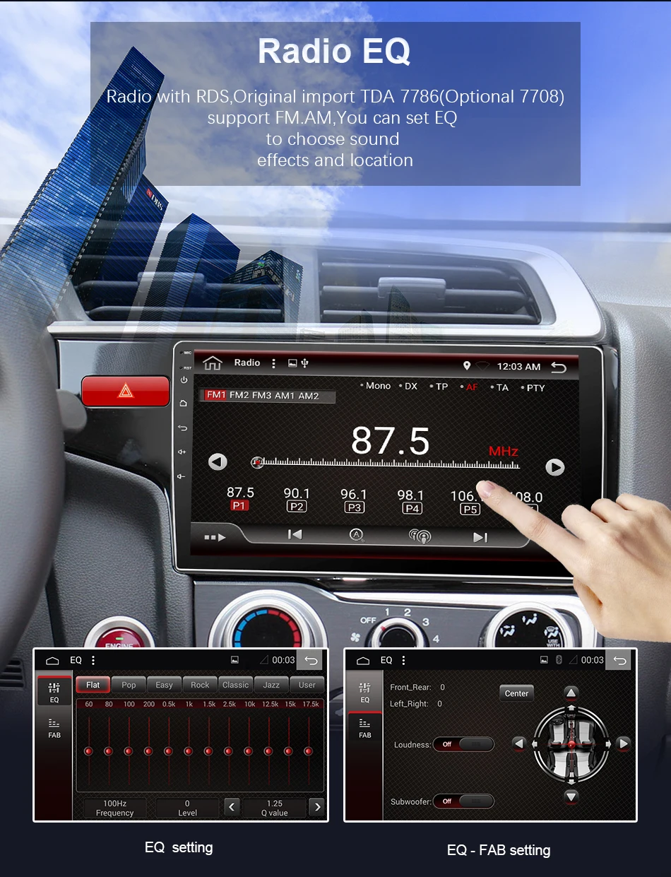 Perfect Eunavi 10.1" Android 9.0 2 DIN Car Auto Stereo For 2014 2015 HONDA JAZZ FIT Right Hand Drive Radio GPS Multimedia PX6 4G+32G 8