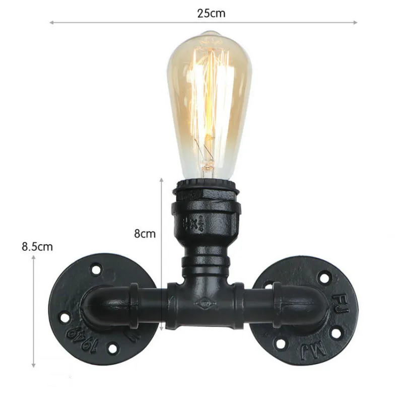 Ретро промышленный настенный светильник, водопроводные лампы, E27, лофт, внутреннее освещение, для дома, спальни, ресторана, деко, для гостиной, декоративная лампа - Цвет абажура: H