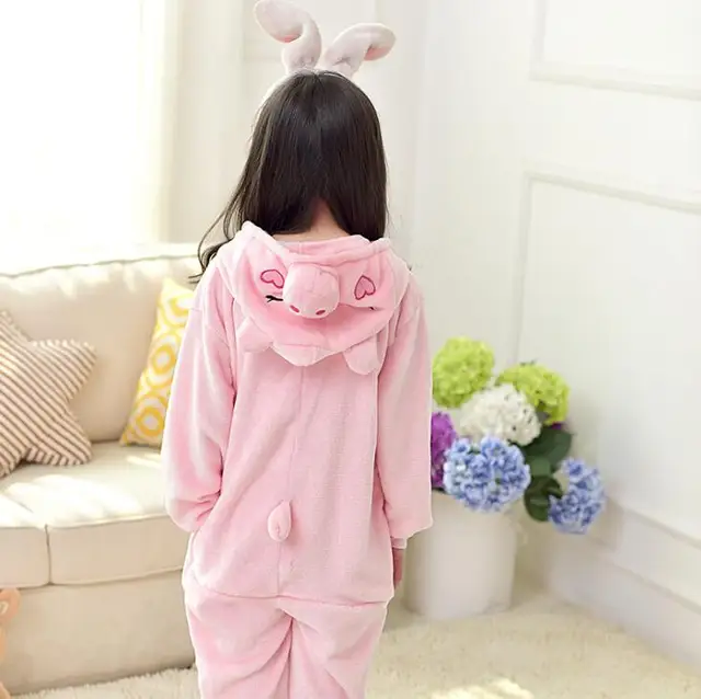 Kid Grey Koala Kigurumi Onesies Children Cartoon Anime Jumpsuit Clothes Costume Girl Boy Cute Animal Disguise Sleepwear Pajamas pig