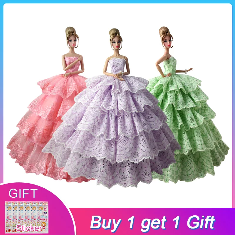 

Not Contain Doll ! Ucanaan 1 PC Fishtail Wedding Party Dress For Barbie Doll Limited Collection Elegant Handmade Dress Gift DIY