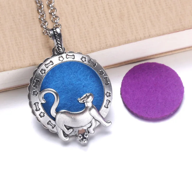 

New Aroma Diffuser Necklace Open Silver Lockets Pendant Perfume Essential Oil Aromatherapy Locket Necklace With Pads 040201