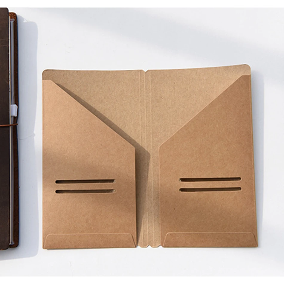 2Pcs/lot Vintage Kraft Paper Notebook Traveler's Notebook Storage card
