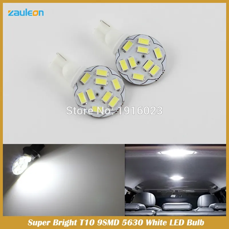 2 шт. Белый T10 Клин RV озеленение 9SMD 5630 Светодиодные лампочки W5W 921 168 194 10-24V Купол