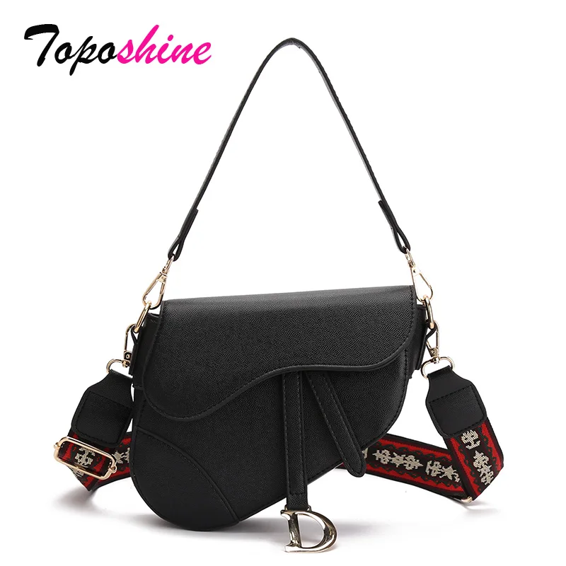 

Toposhine New Creative Saddle Bag Ladies Shoulder Bag Fashion High Quality Wide Shoulder Strap Casual Wild Messenger Bag