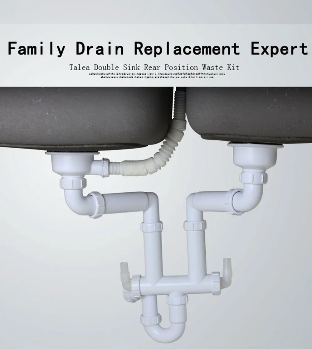 Talea двойной раковина для отходов комплект SUS304 сливной фильтр с переливом для прочистки стоков на кухн трубы умывальника раковины воды бассейна опускных дренаж