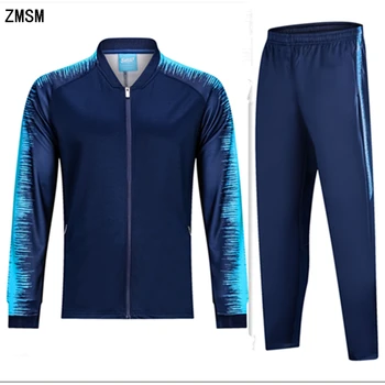 

ZMSM Adult Autumn Winter Soccer Sets zipper Coat tracksuit Soccer jackets & pants Running Outdoor Football training suit BA-G1
