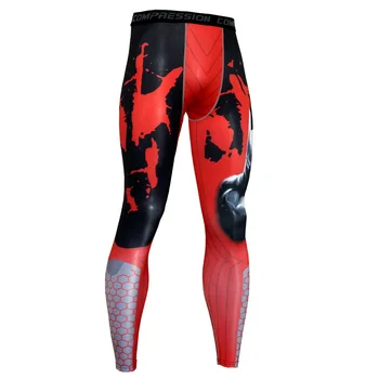 

Men's Compression Leggings Fitness Pants Long Male Wokout Joggers Colorful Pattern Tights Exercise Wear Trousers