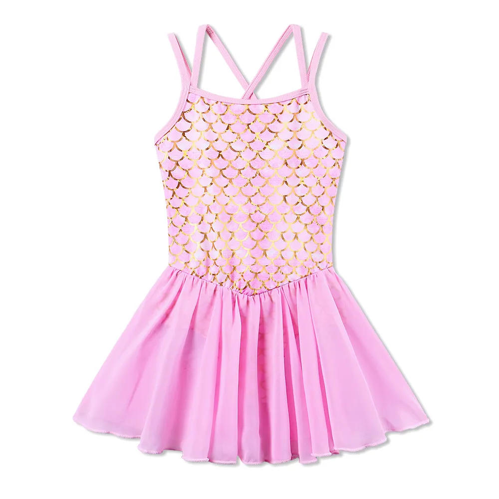 BAOHULU/Лидер продаж, балетная гимнастика, специальное розовое платье русалки, танцевальные трико для девочек, детская Одежда для танцев с